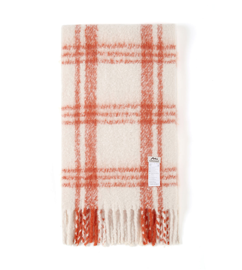 Checked Fringed Scarf