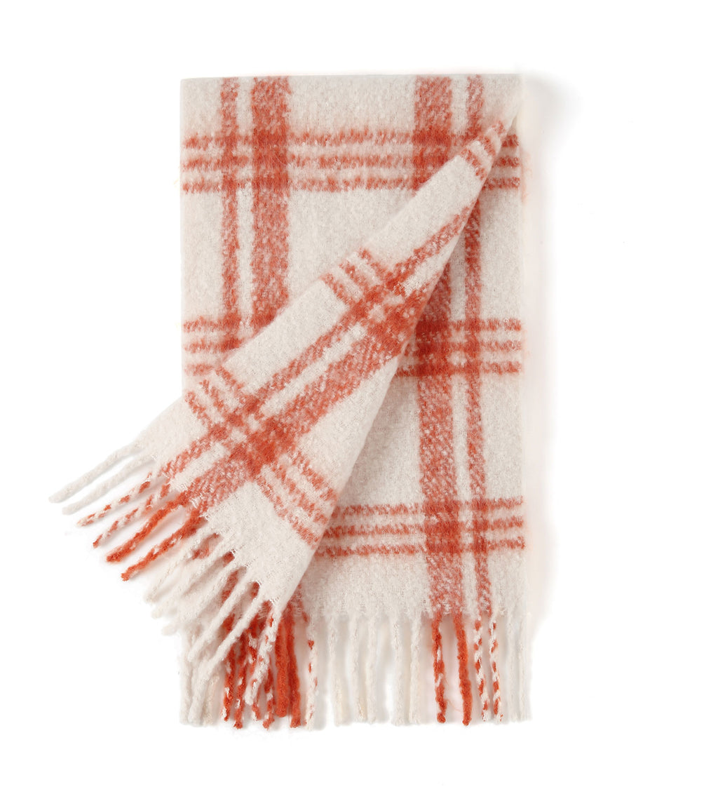 Checked Fringed Scarf