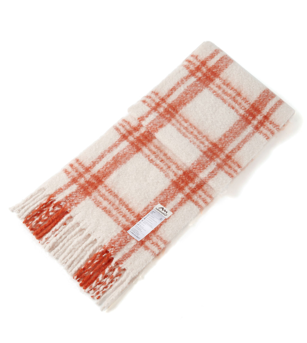 Checked Fringed Scarf