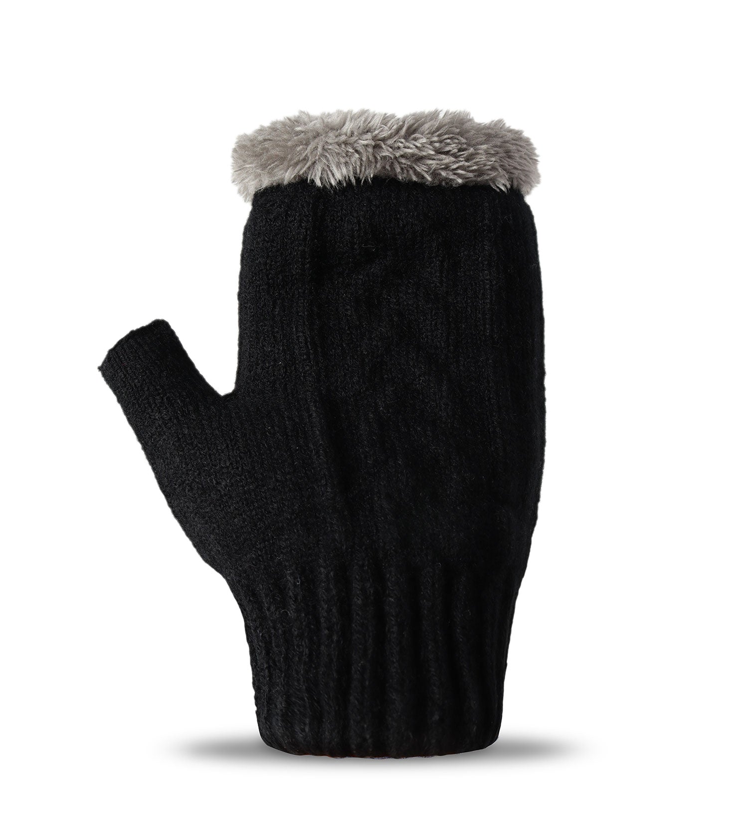 Fingerless Ultra Plush Knit Gloves