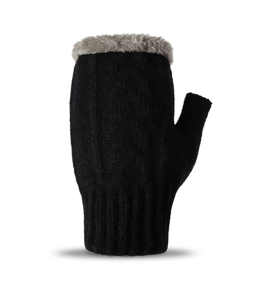 Fingerless Ultra Plush Knit Gloves