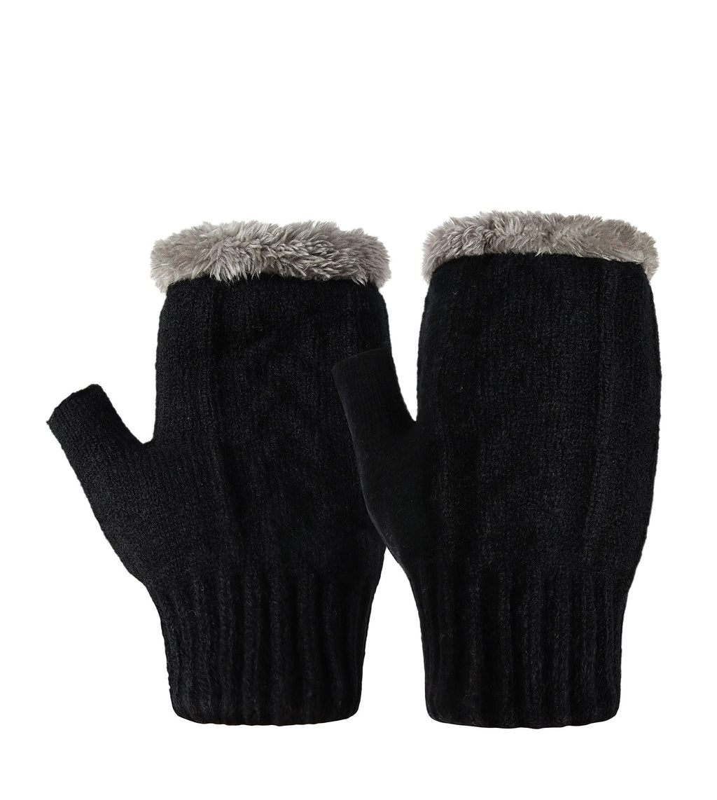 Fingerless Ultra Plush Knit Gloves