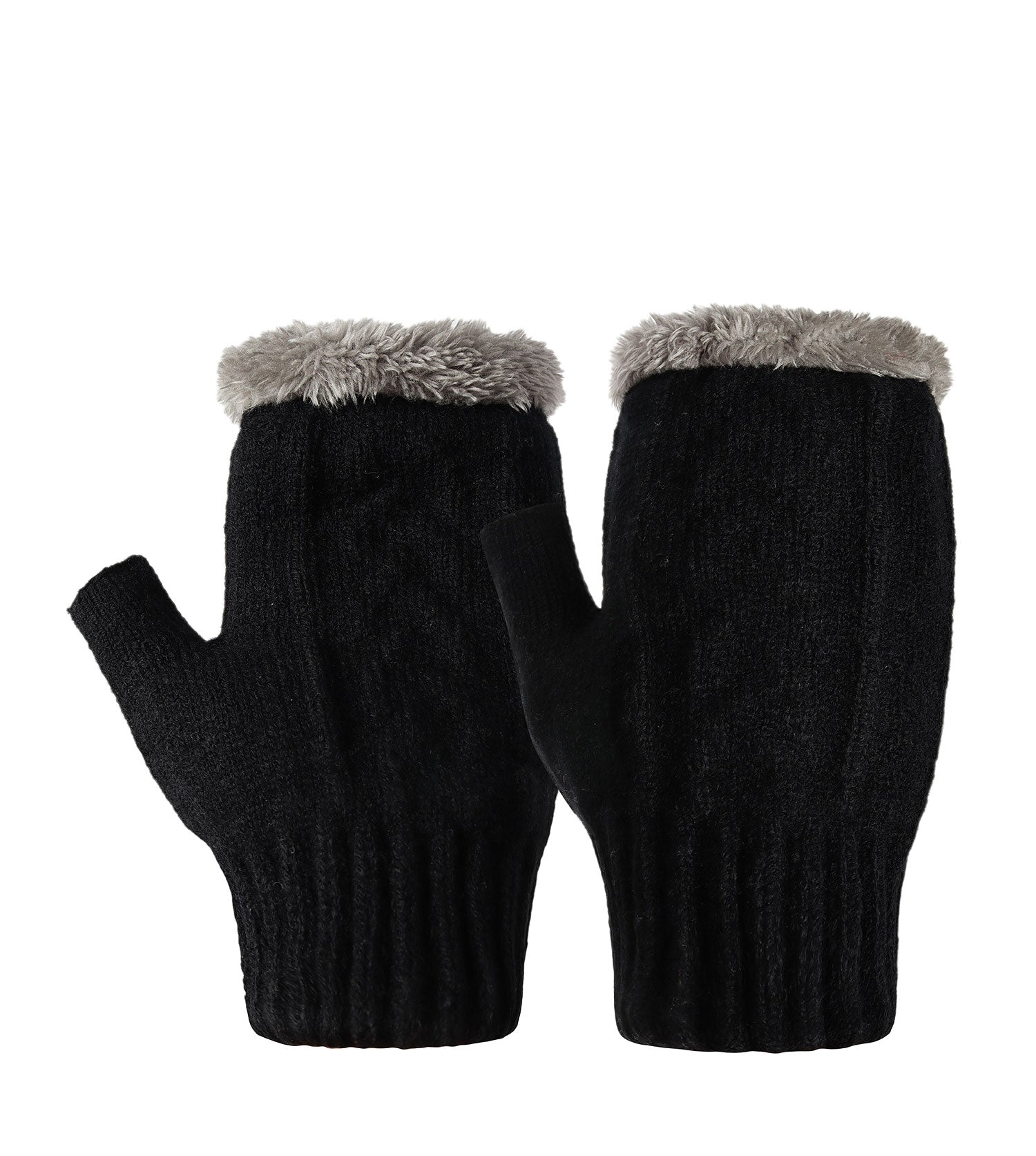 Fingerless Ultra Plush Knit Gloves