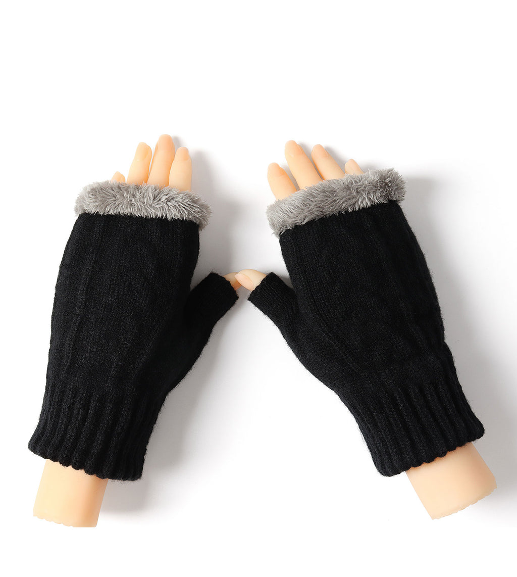 Fingerless Ultra Plush Knit Gloves