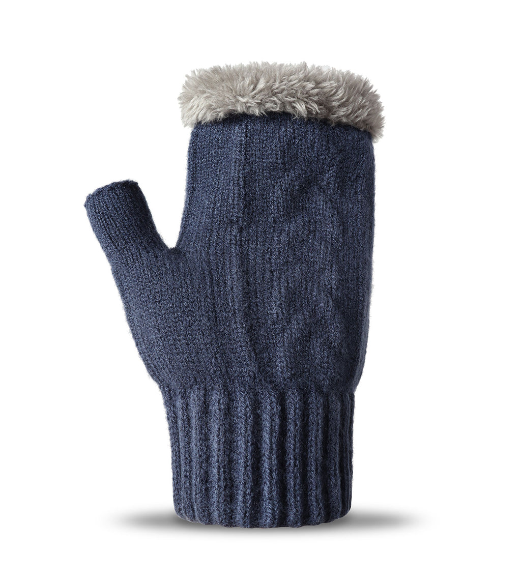 Fingerless Ultra Plush Knit Gloves