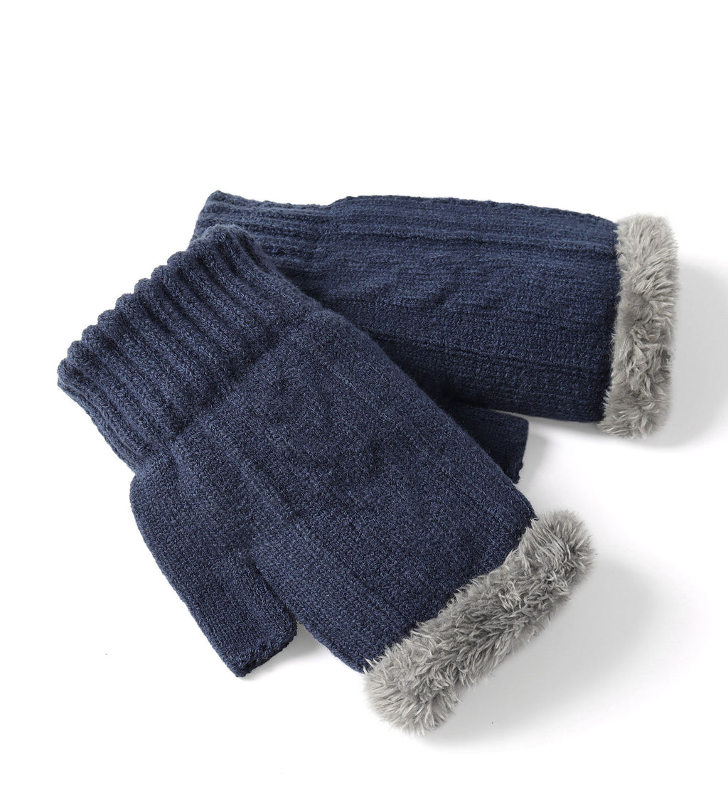 Fingerless Ultra Plush Knit Gloves
