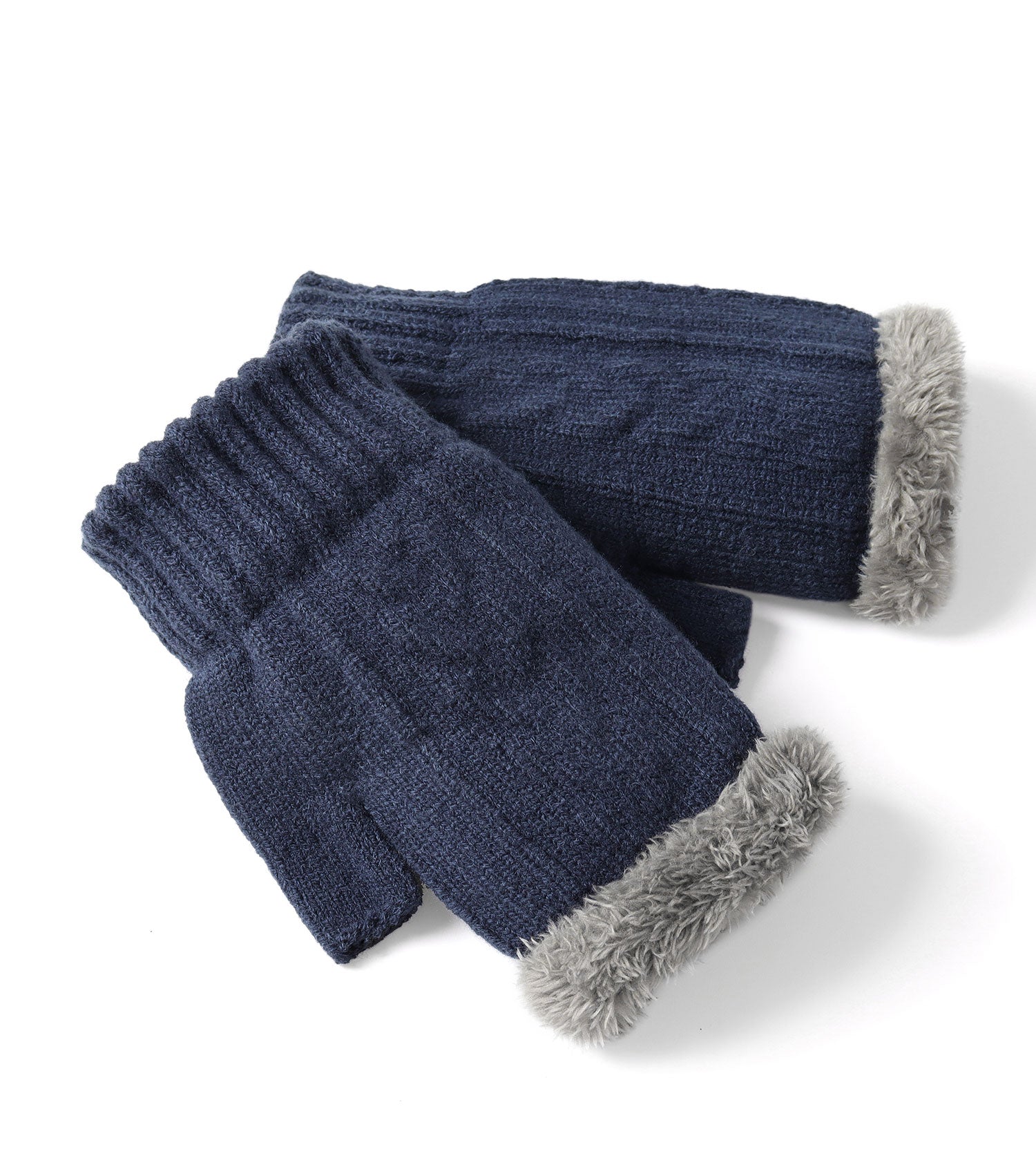 Fingerless Ultra Plush Knit Gloves