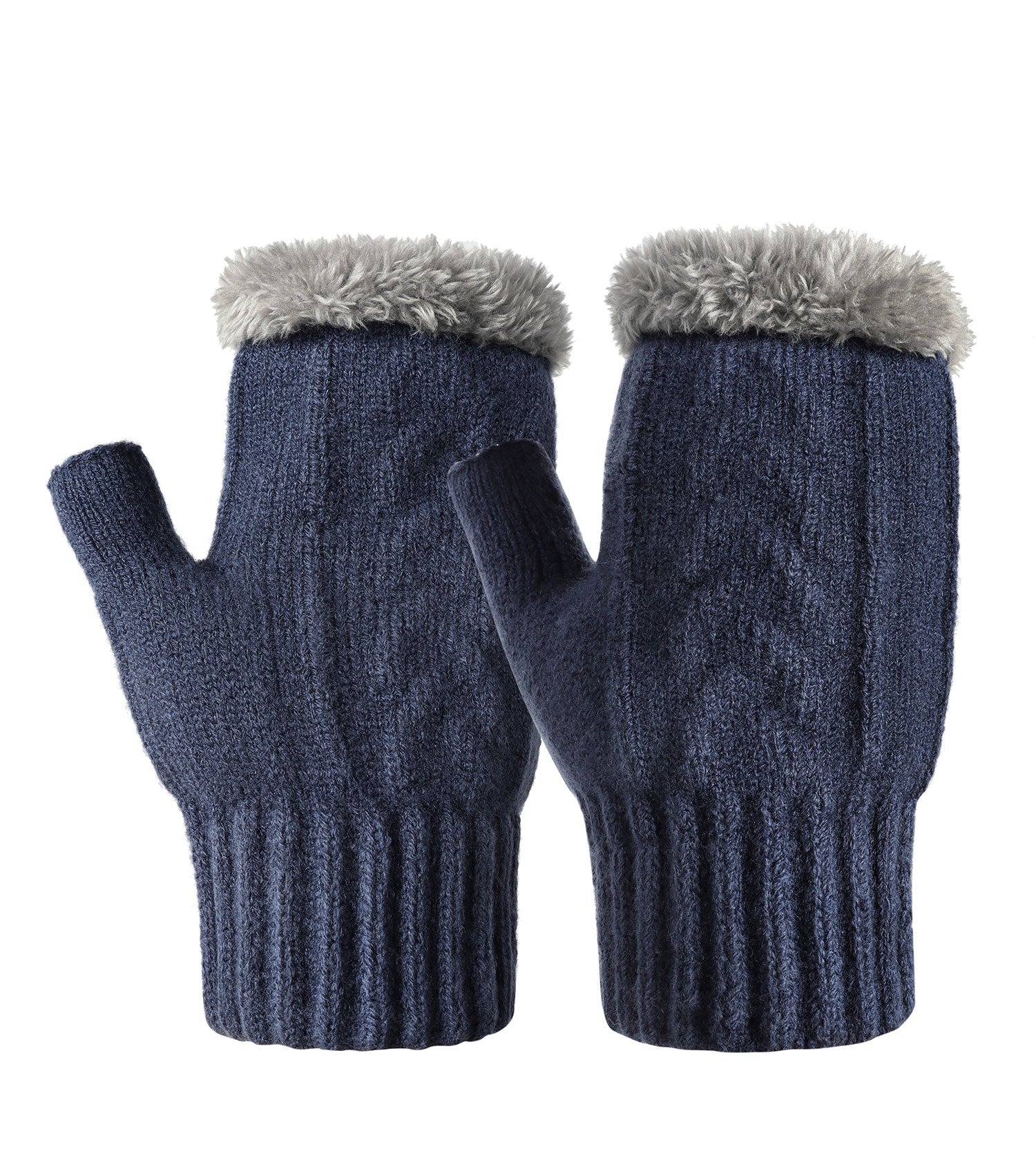 Fingerless Ultra Plush Knit Gloves
