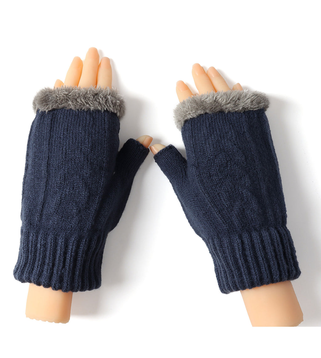 Fingerless Ultra Plush Knit Gloves