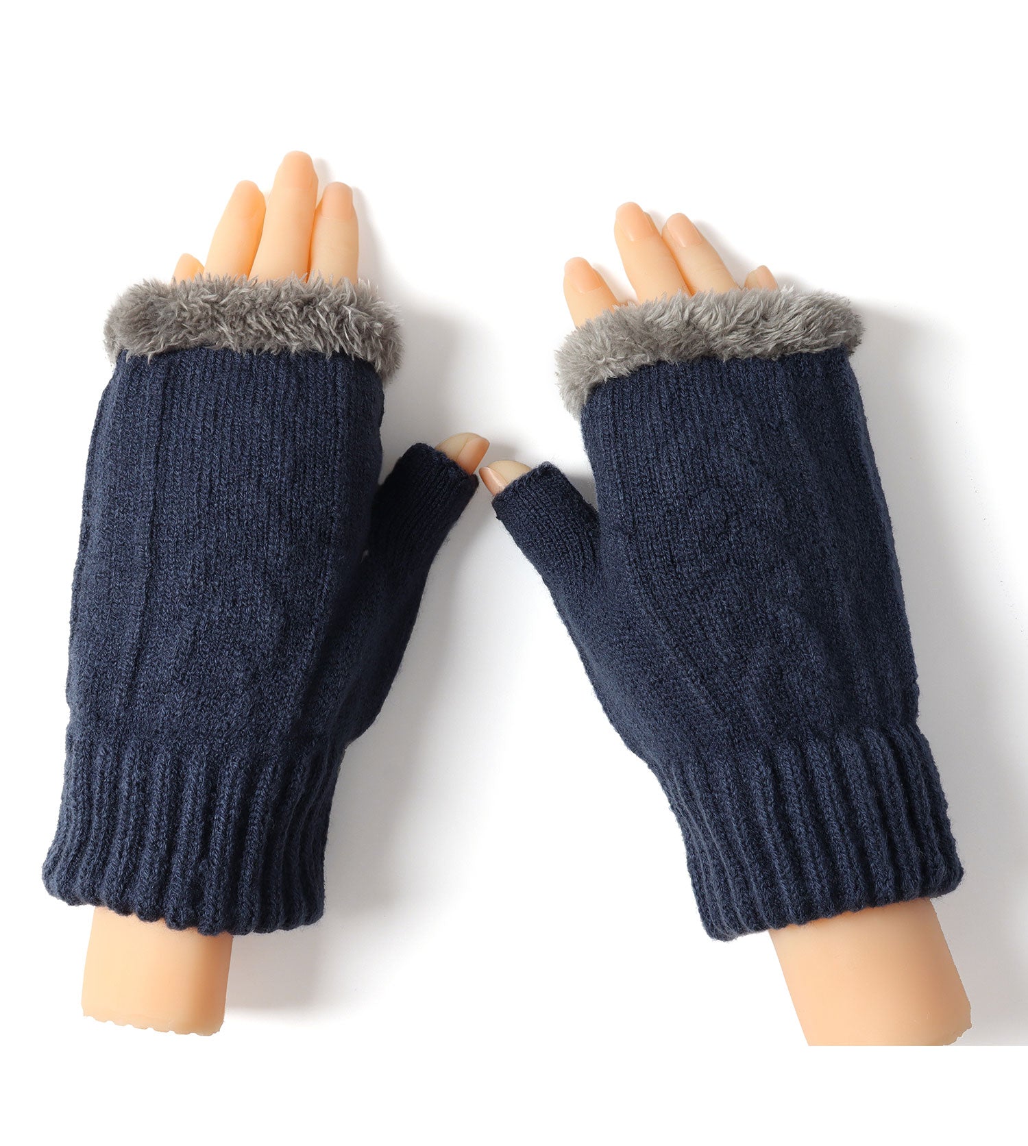 Fingerless Ultra Plush Knit Gloves