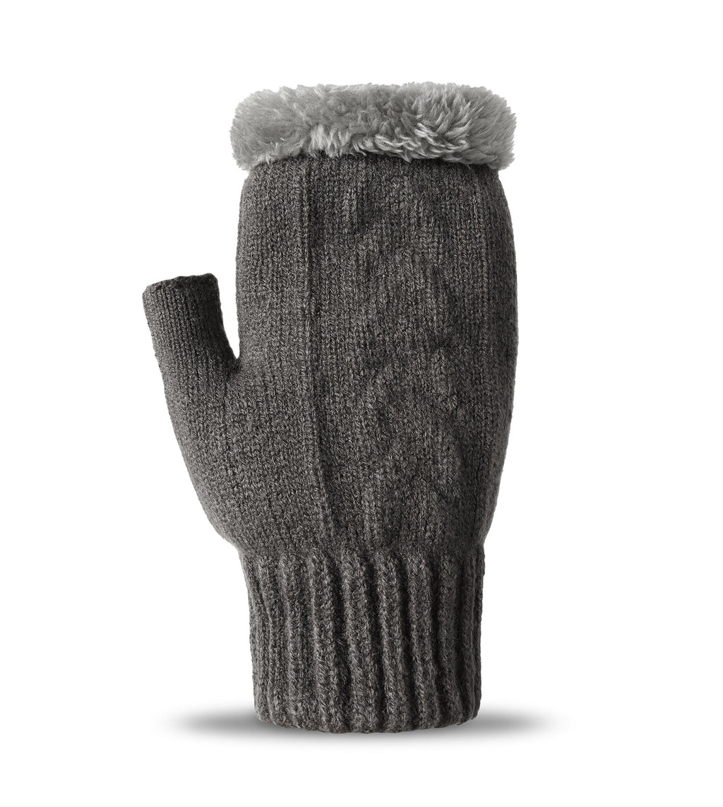 Fingerless Ultra Plush Knit Gloves