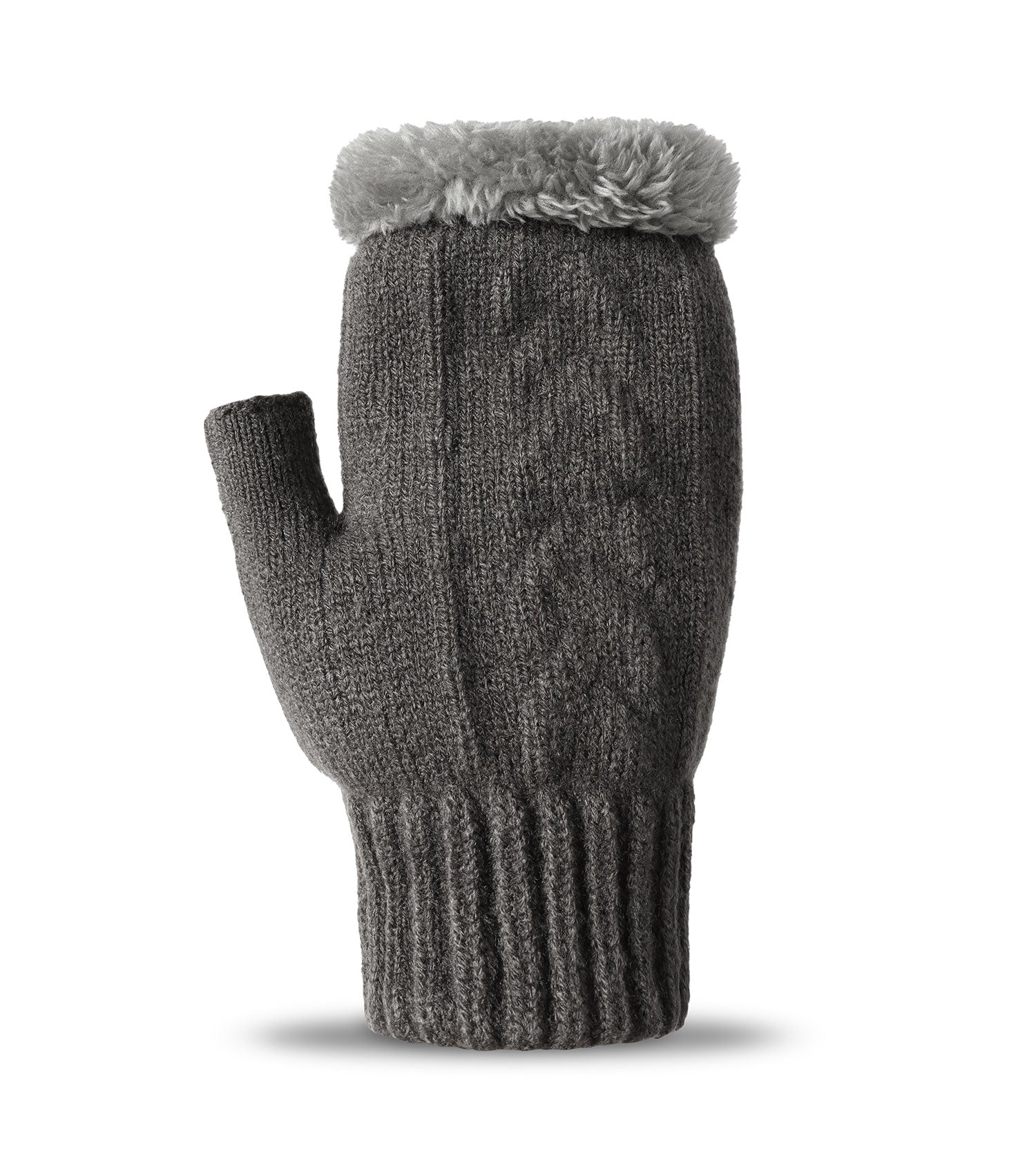 Fingerless Ultra Plush Knit Gloves