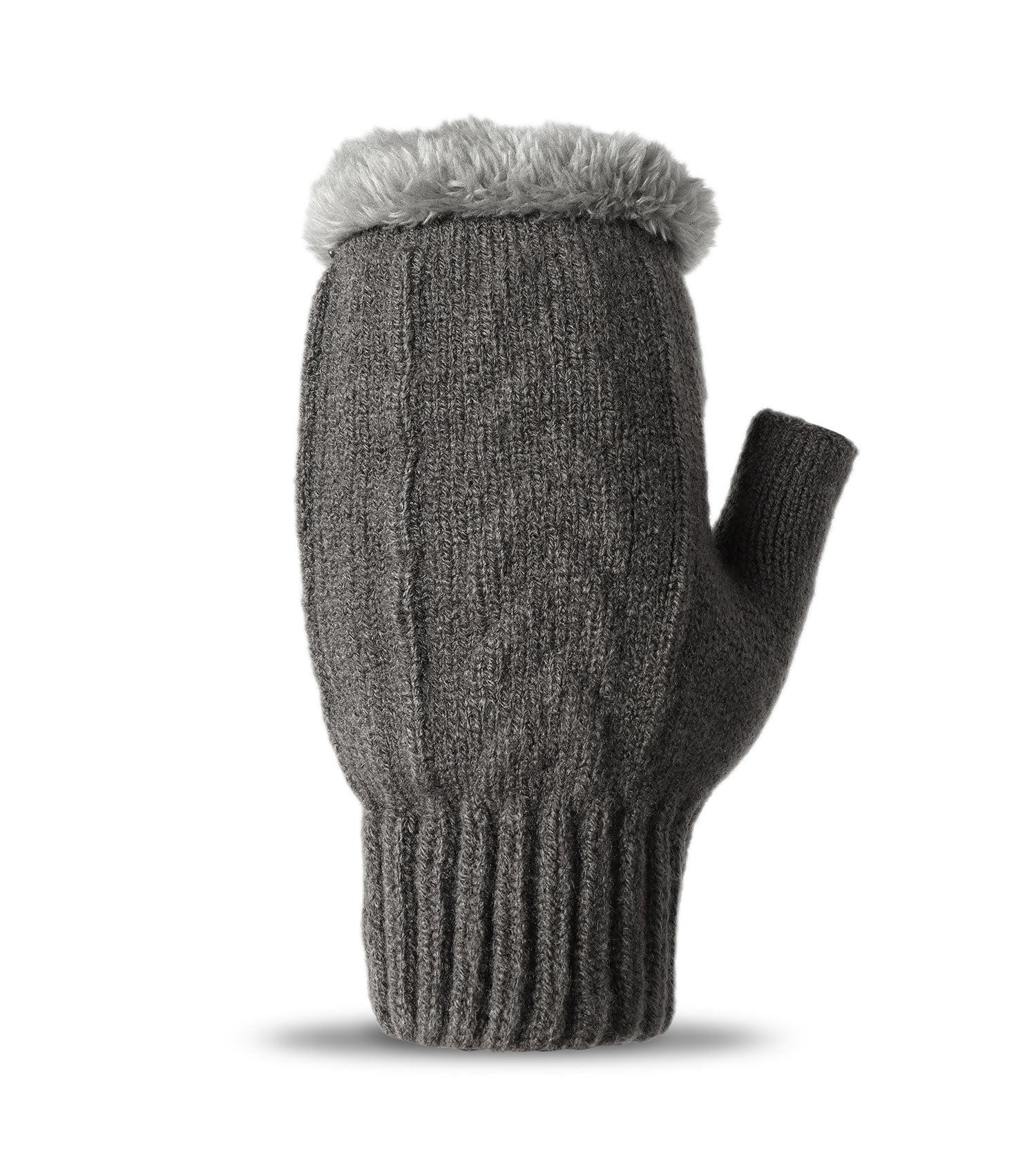 Fingerless Ultra Plush Knit Gloves