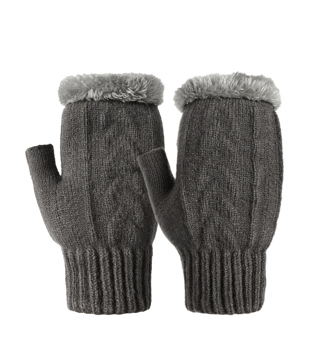 Fingerless Ultra Plush Knit Gloves
