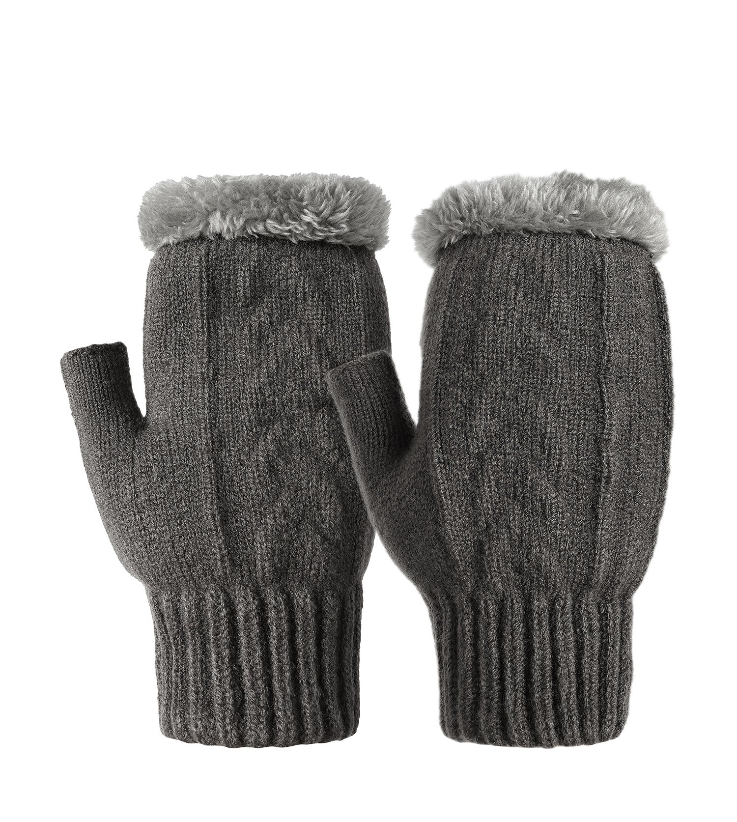 Fingerless Ultra Plush Knit Gloves