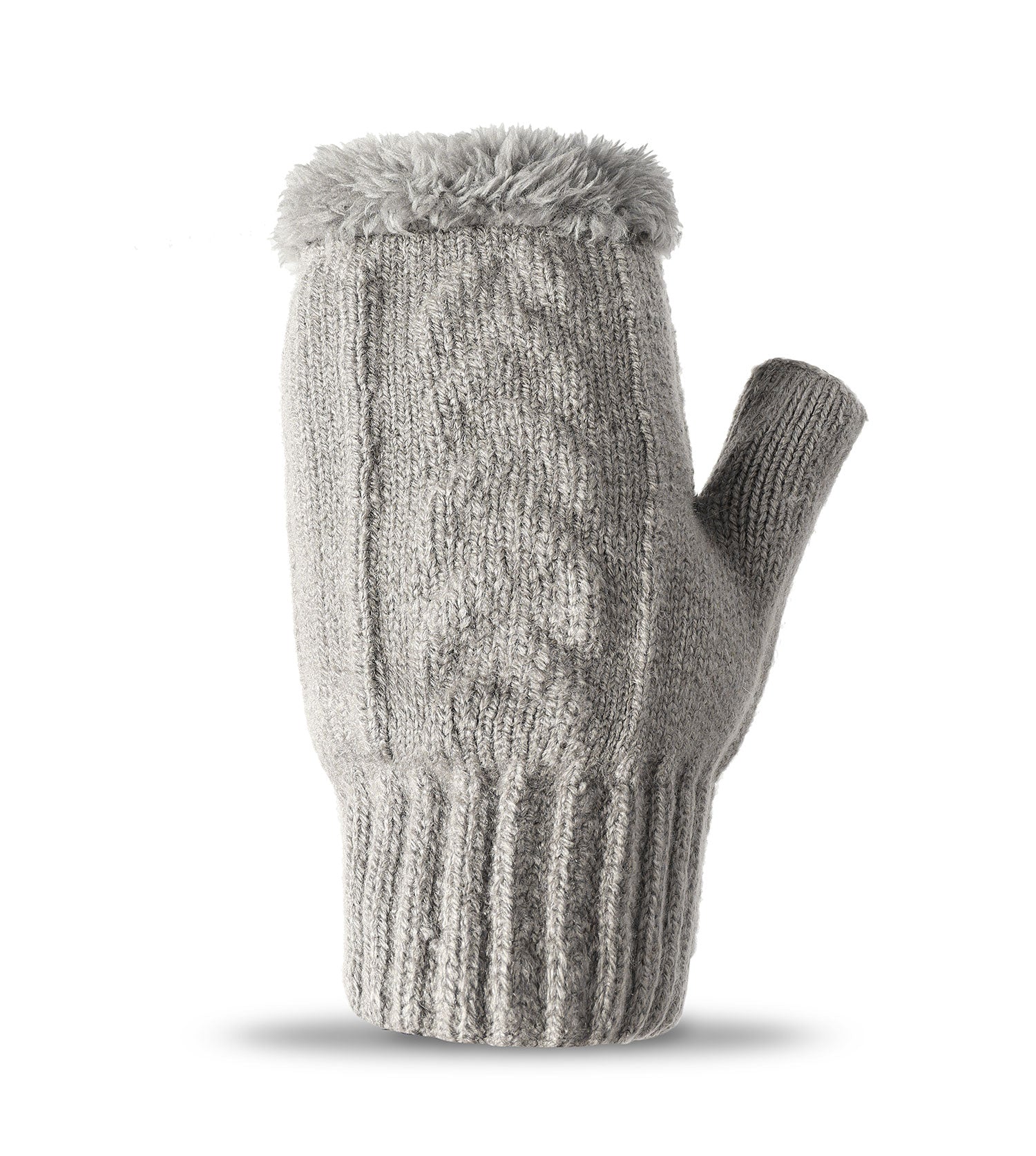 Fingerless Ultra Plush Knit Gloves