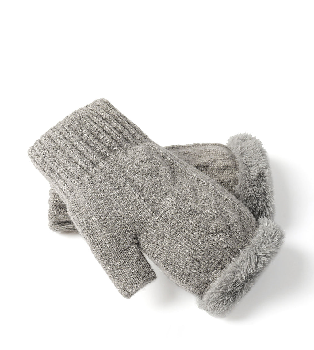 Fingerless Ultra Plush Knit Gloves