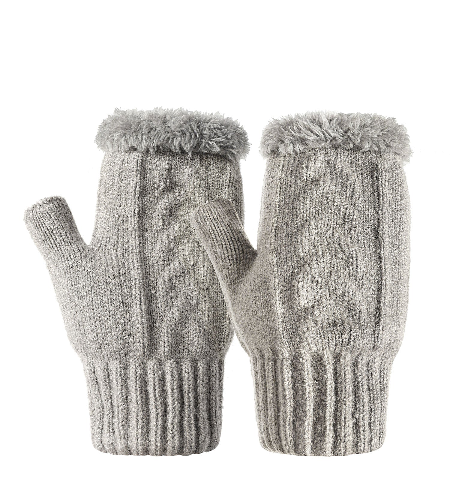 Fingerless Ultra Plush Knit Gloves