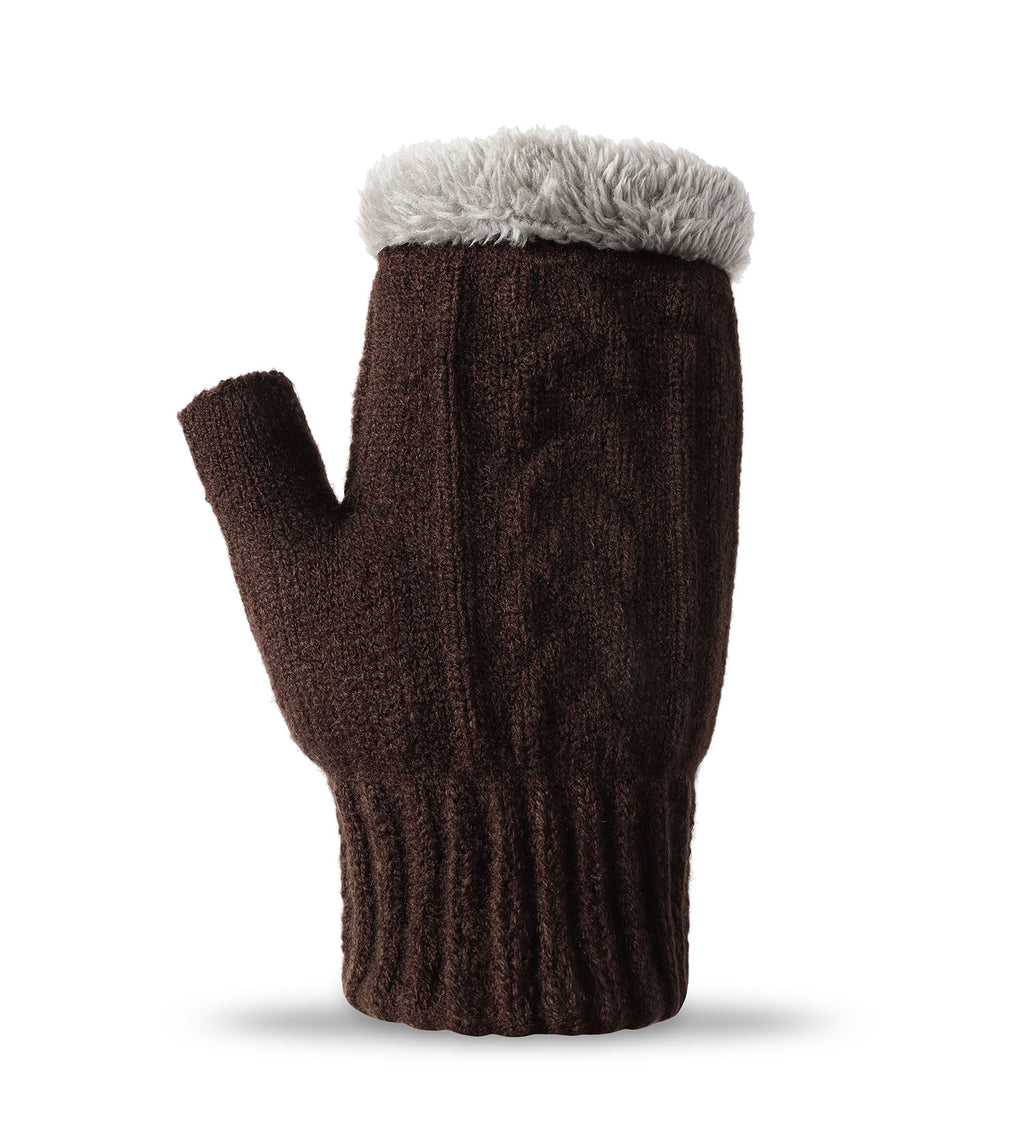 Fingerless Ultra Plush Knit Gloves