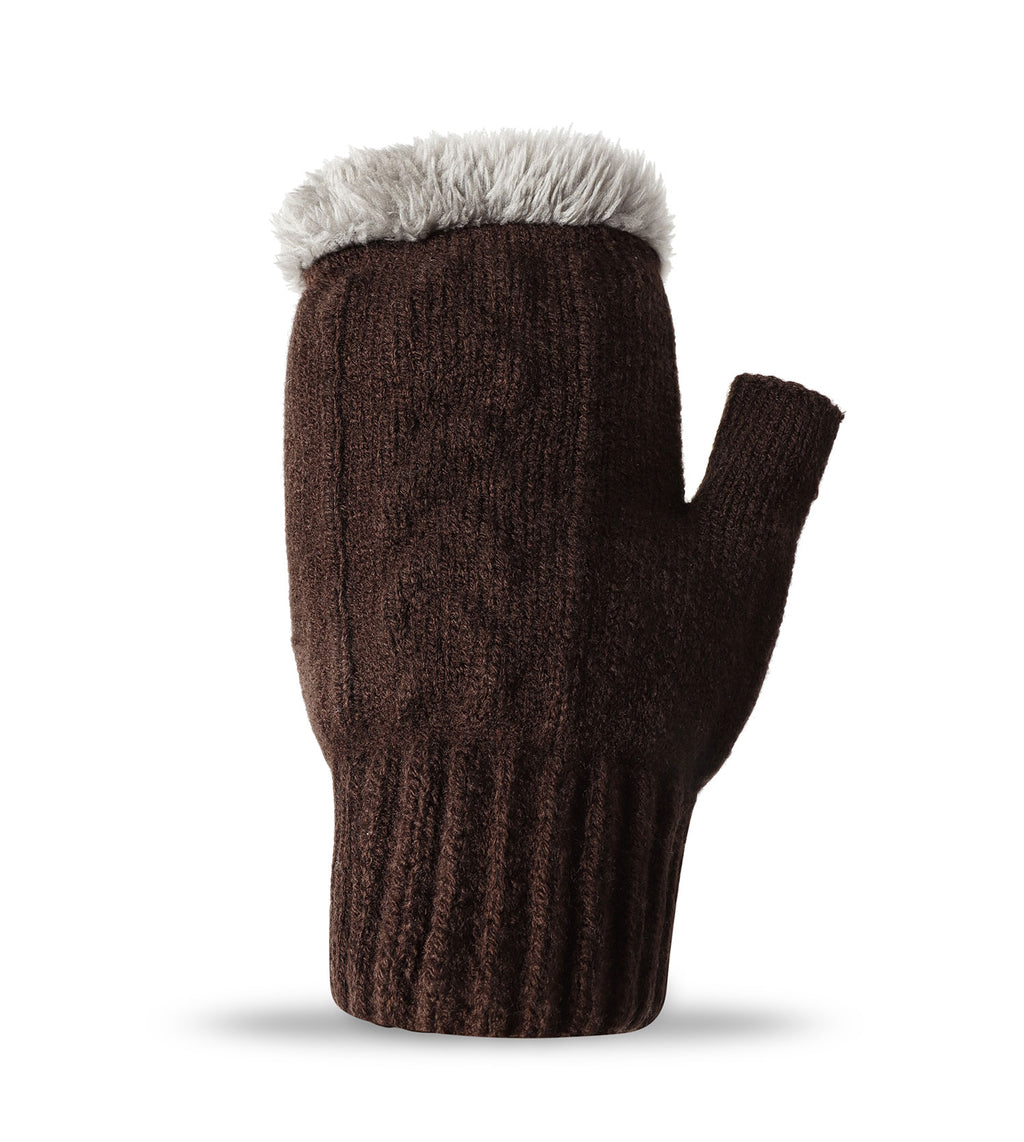 Fingerless Ultra Plush Knit Gloves