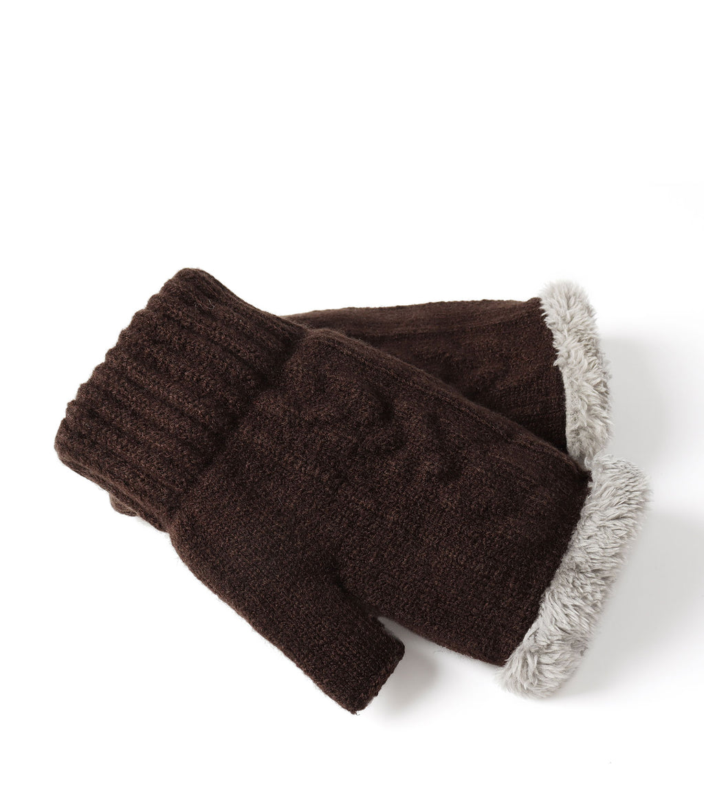 Fingerless Ultra Plush Knit Gloves