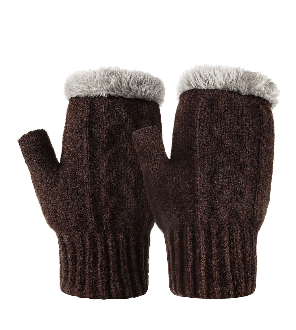 Fingerless Ultra Plush Knit Gloves