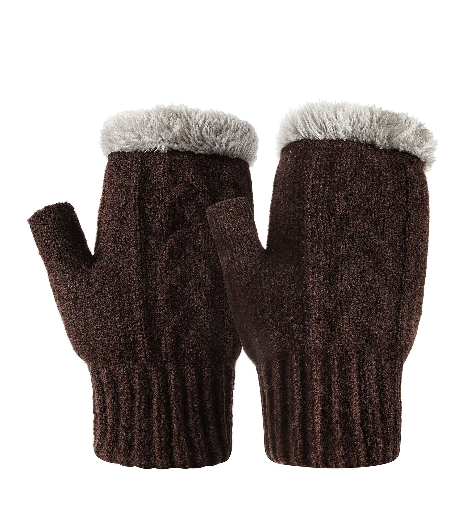 Fingerless Ultra Plush Knit Gloves