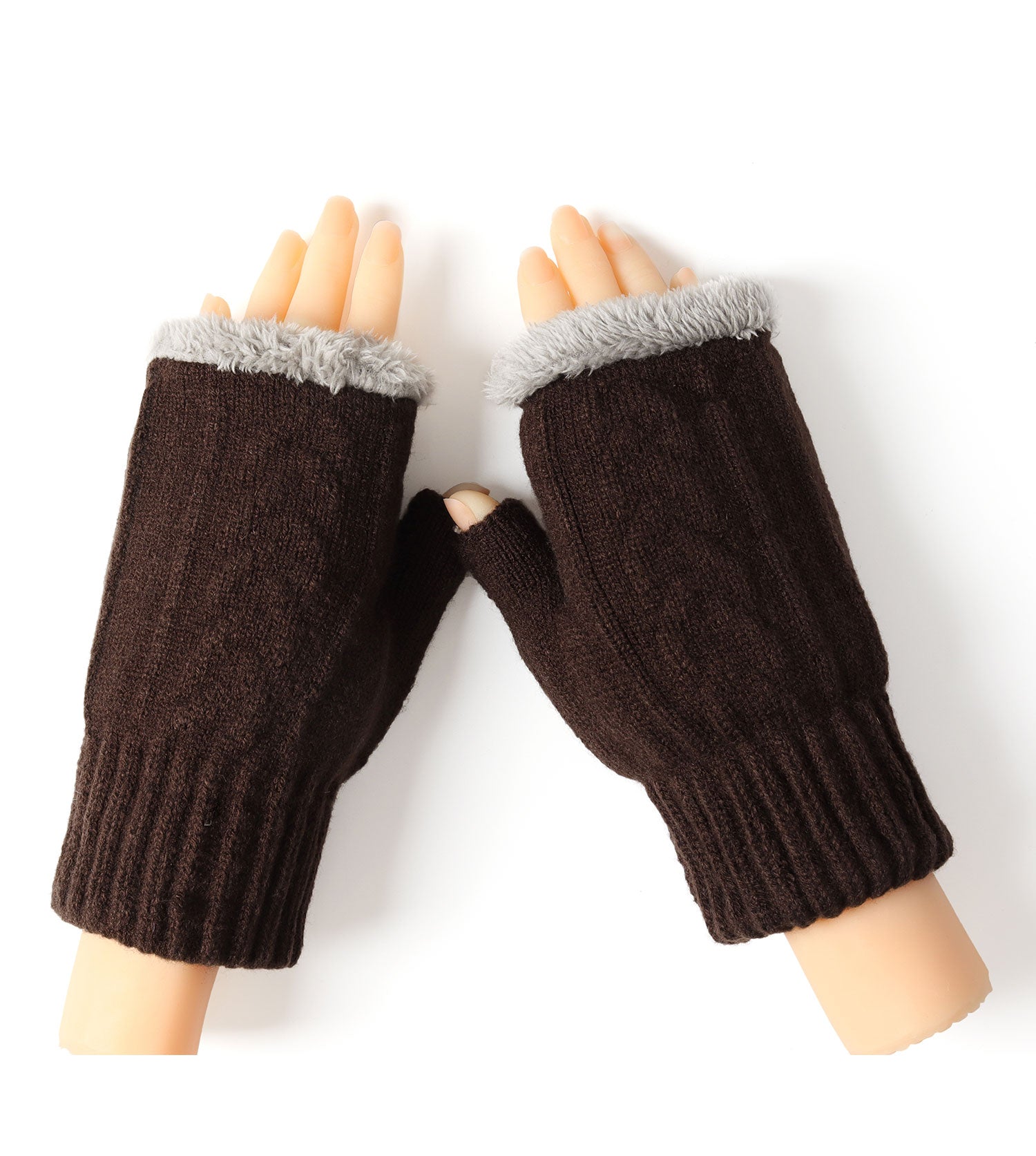 Fingerless Ultra Plush Knit Gloves