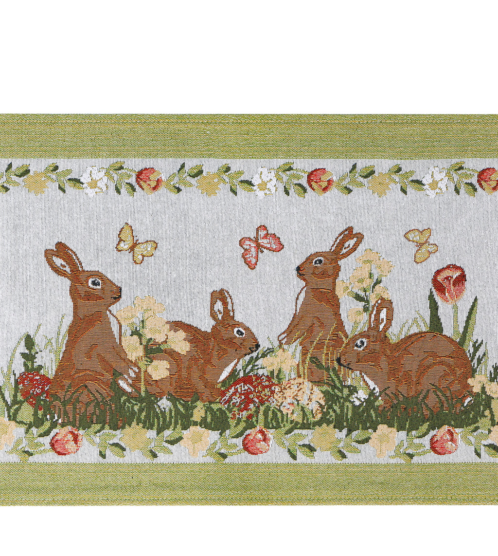 Jacquard Bunny Table Runner 180x33cm
