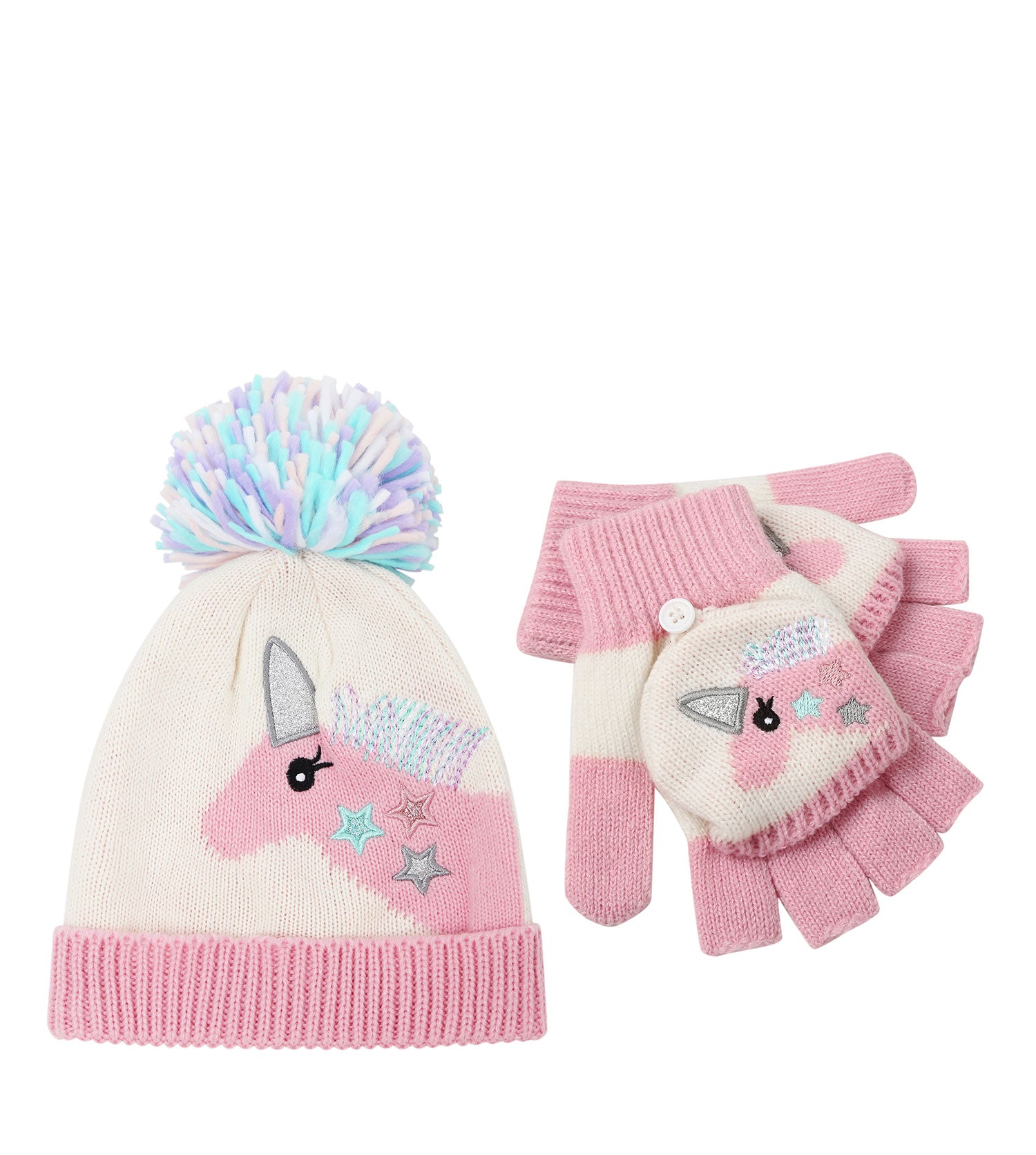 Kids Unicorn Beanie & Gloves Set