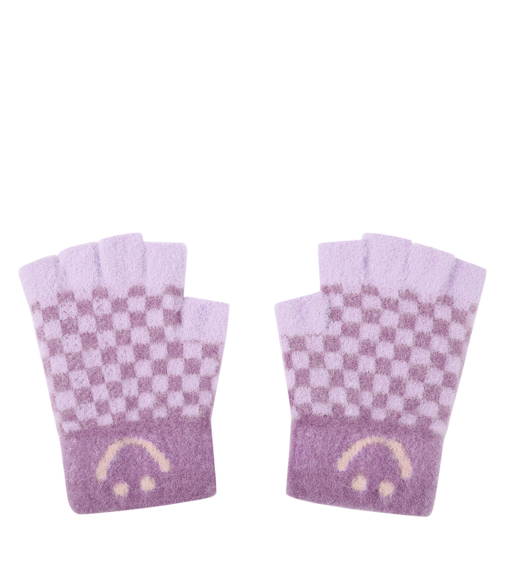 Kids Fingerless Ultra Plush Knit Gloves