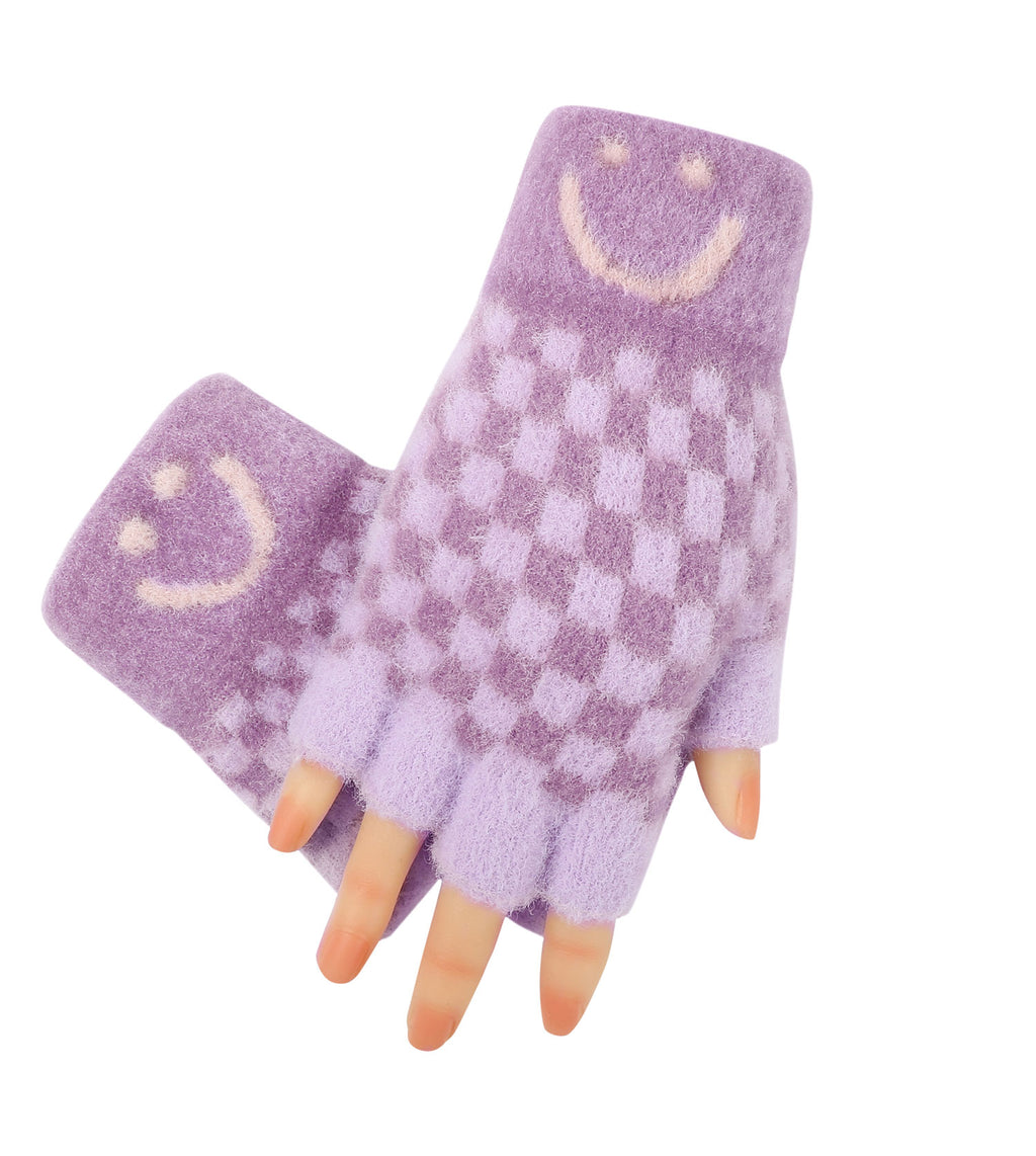Kids Fingerless Ultra Plush Knit Gloves