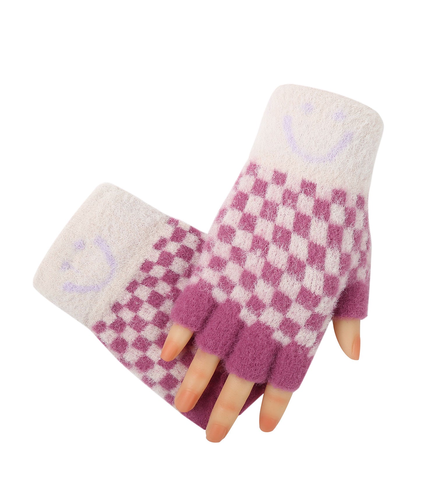 Kids Fingerless Ultra Plush Knit Gloves