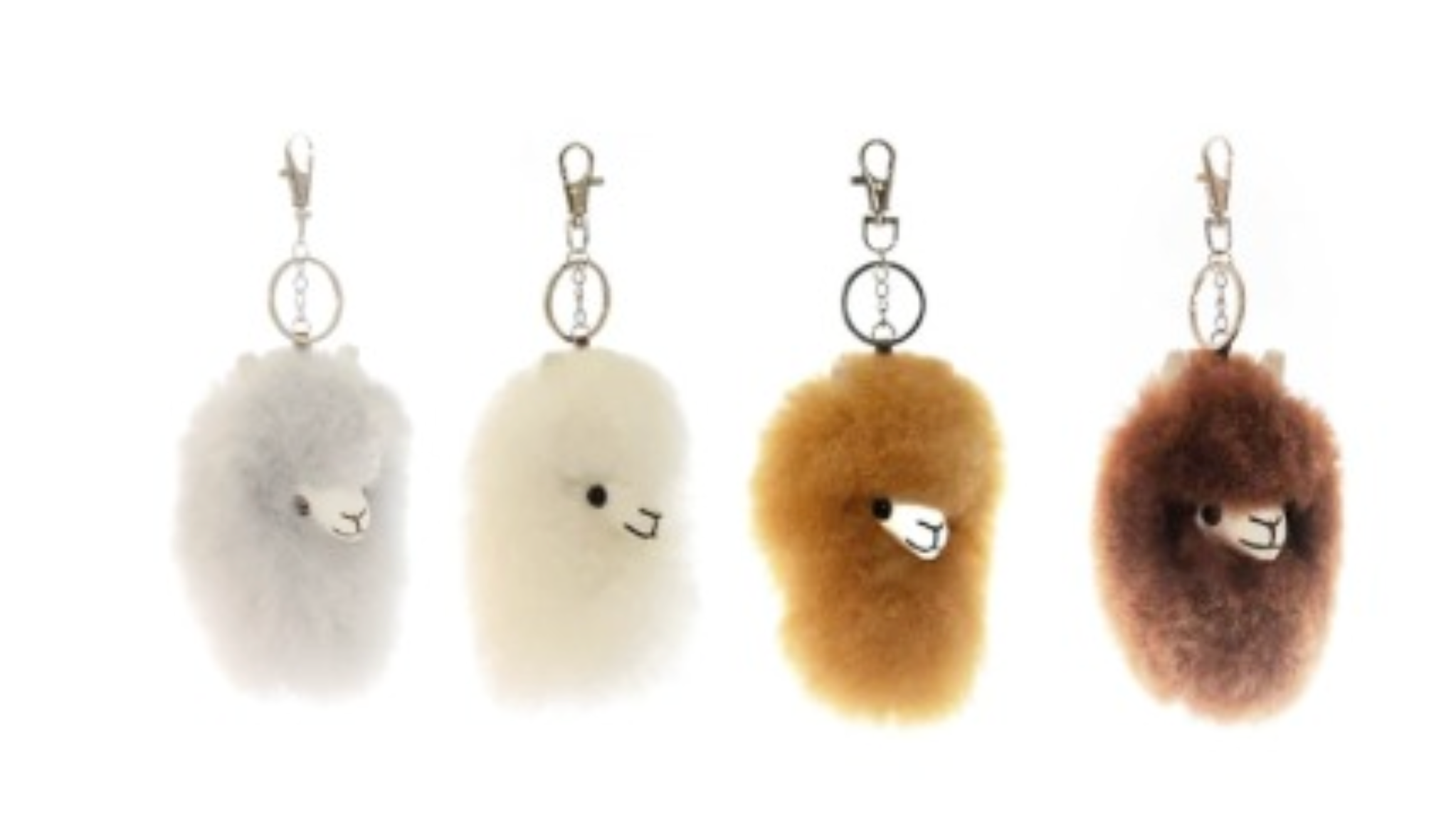 Auskin Alpaca Huacaya Key Ring Head Snap Hook image 0